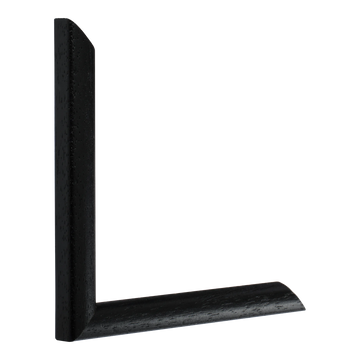 Vertical view of cushion black grain picture frame sample