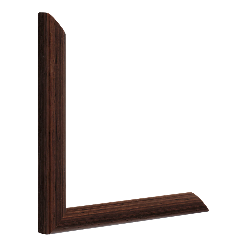 Vertical view of cushion brown grain picture frame
