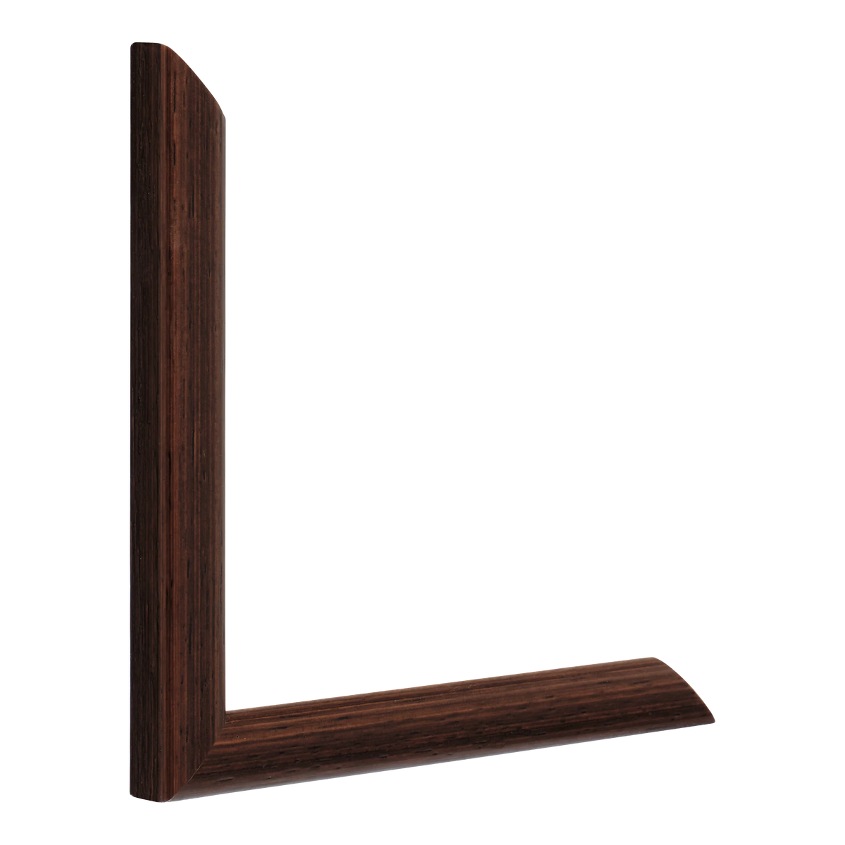 Vertical view of cushion brown grain picture frame