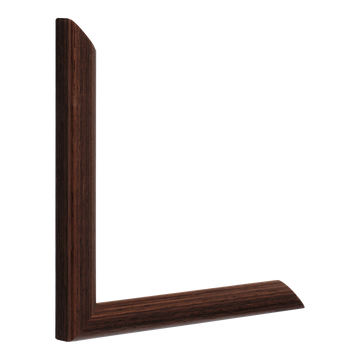 Vertical view of cushion brown grain picture frame