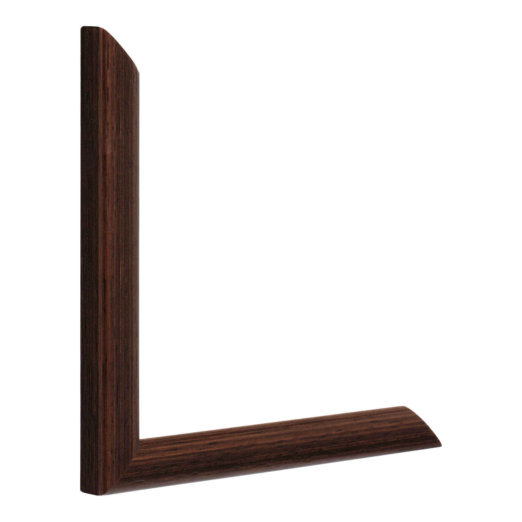 Vertical view of cushion brown grain picture frame