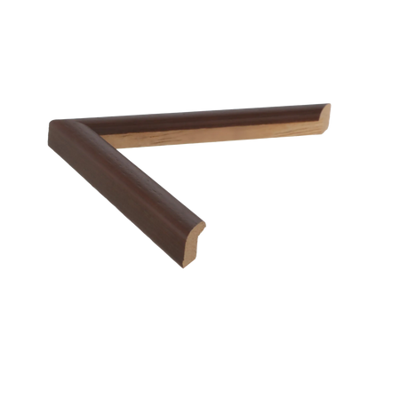 Side view of Cushion picture frame in brown grain