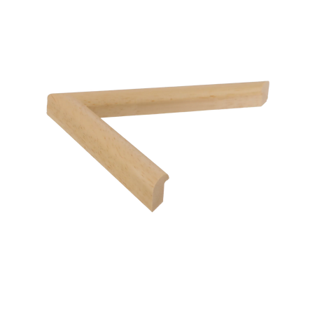 Side view of Cushion picture frame in natural