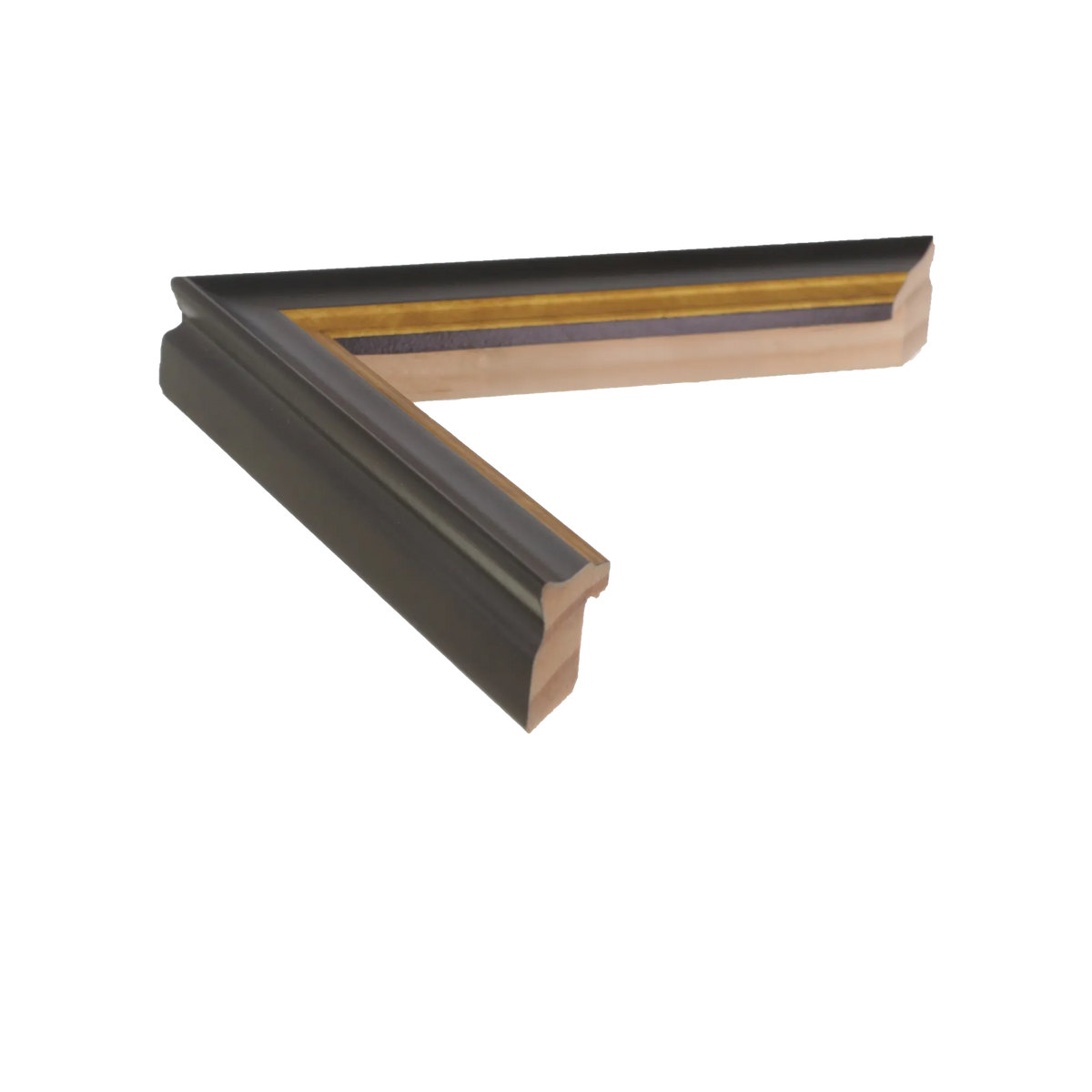 Side view of Diploma picture frame in black & gold