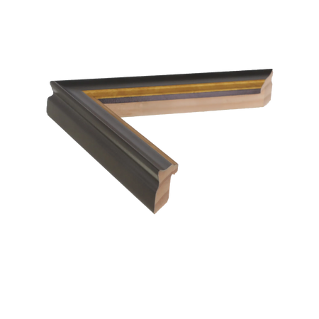 Side view of Diploma picture frame in black & gold