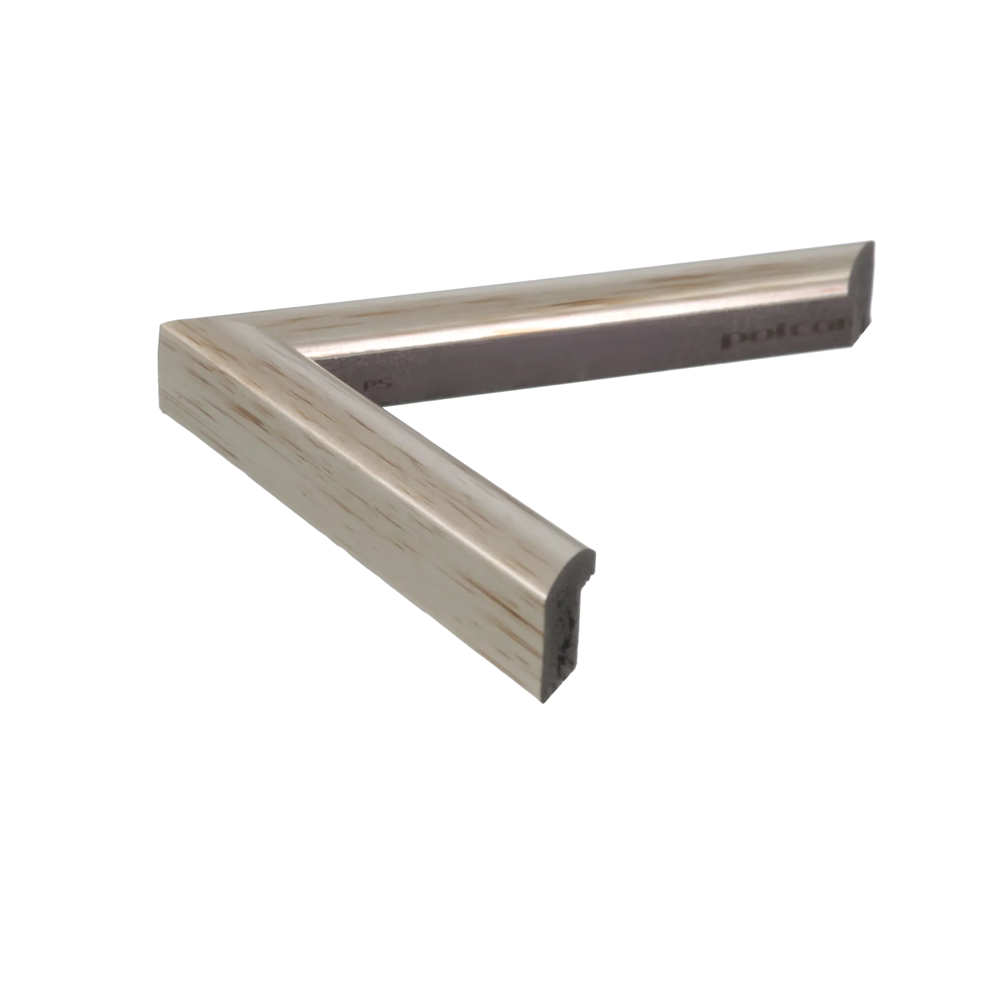 Side view of Echo picture frame in silver