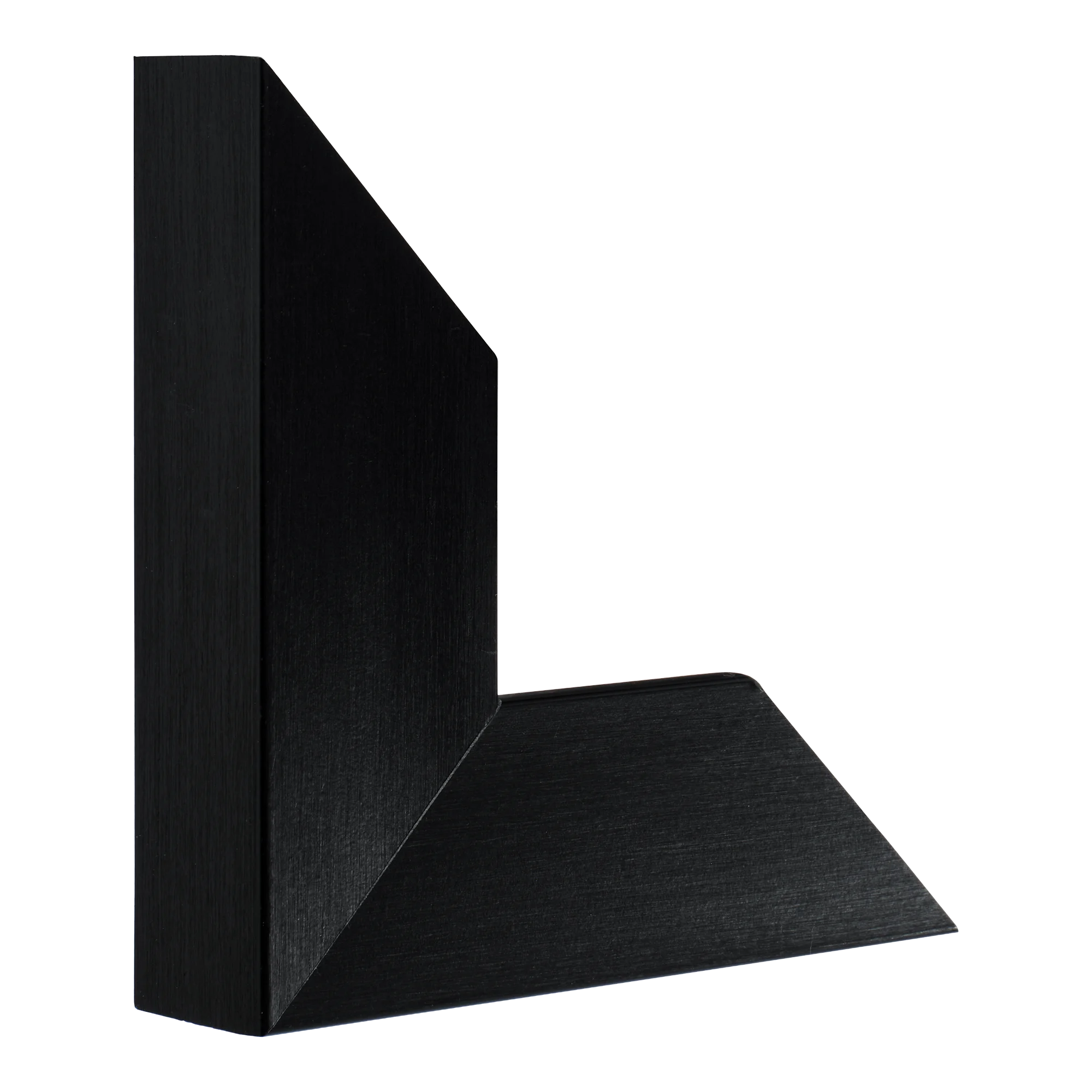 Vertical view of edge brushed black picture frame
