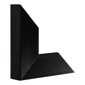 Vertical view of edge brushed black picture frame sample