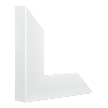 Vertical view of edge brushed white picture frame sample