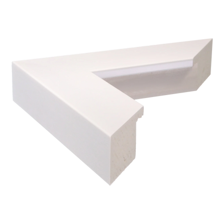 Side view of Edge picture frame in brushed white