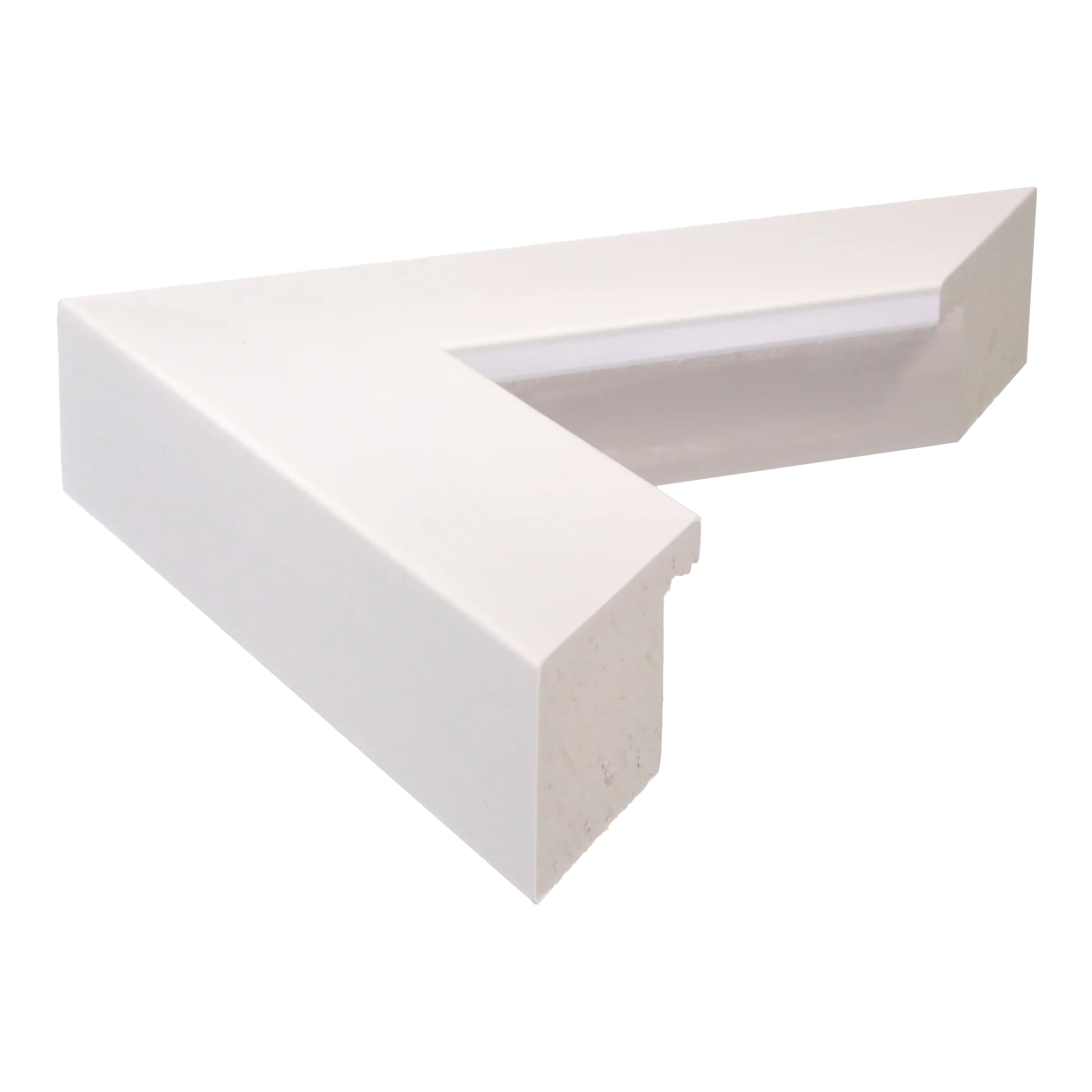 Side view of Edge picture frame in brushed white