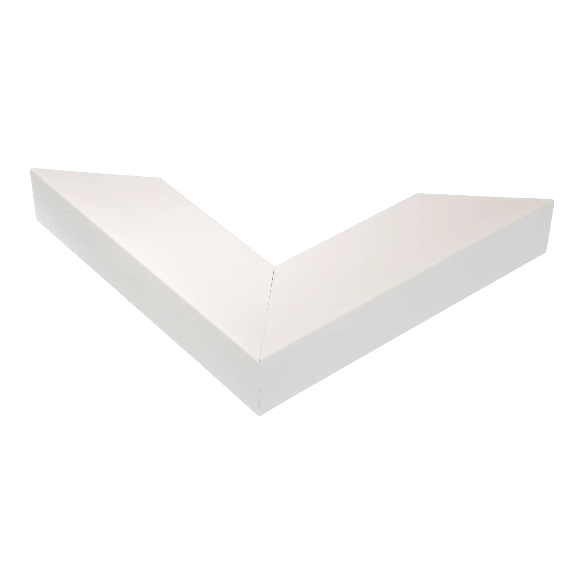 Corner view of Edge in brushed white picture frame