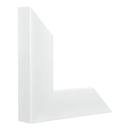 Vertical view of edge brushed white picture frame