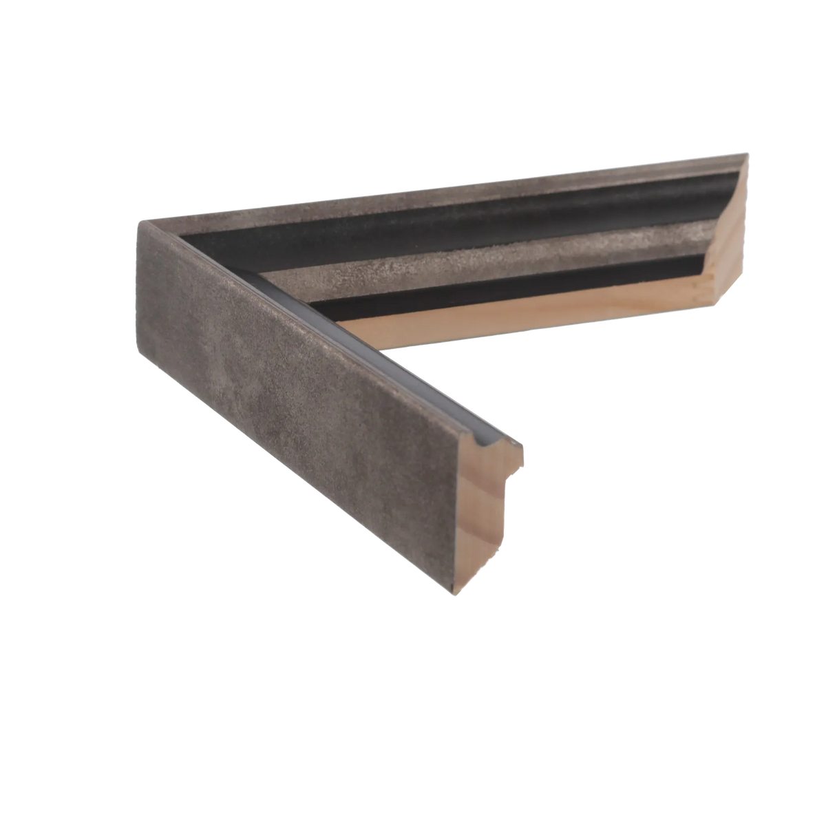Side view of Elegance picture frame in black & silver