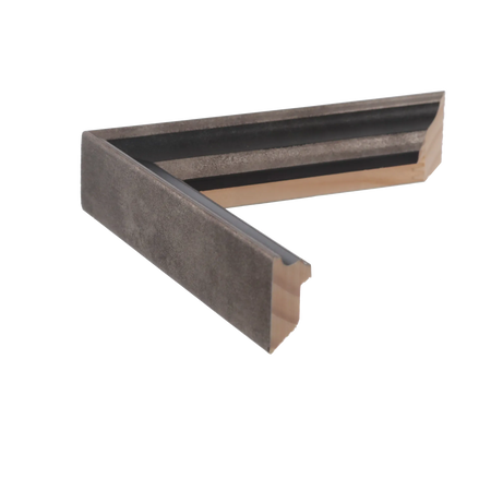 Side view of Elegance picture frame in black & silver