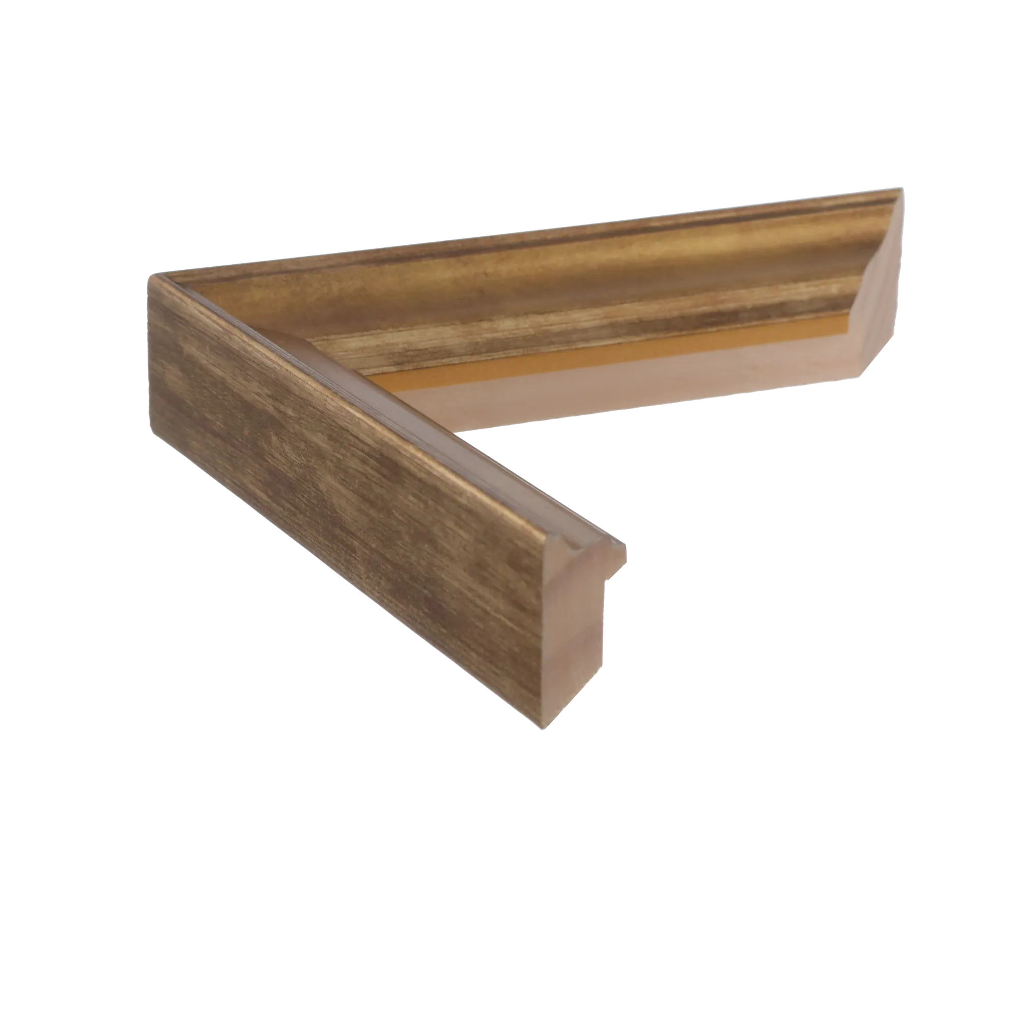 Side view of Elegance picture frame in gold