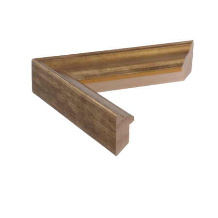 Side view of Elegance picture frame in gold