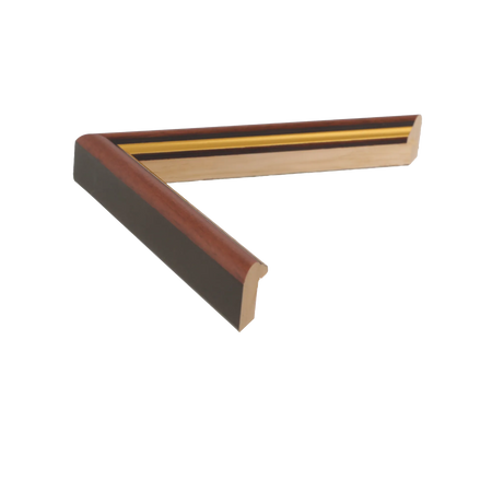 Side view of Empire I picture frame in brown & gold