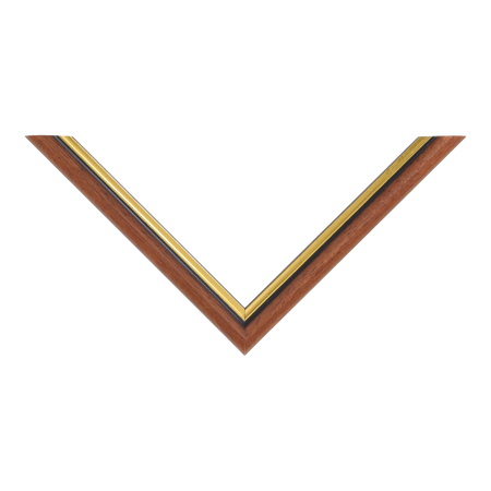 Top view of Empire I picture frame in brown & gold
