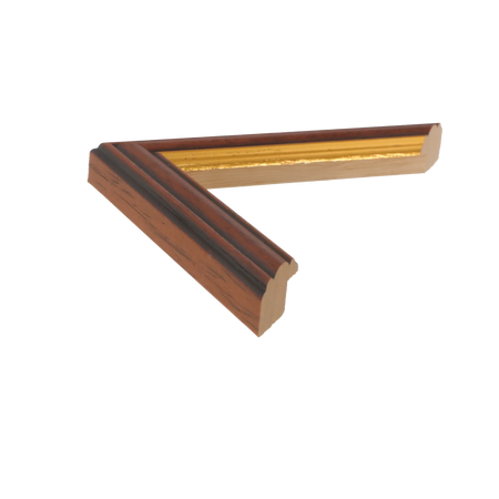 Side view of Empire II picture frame in brown & gold