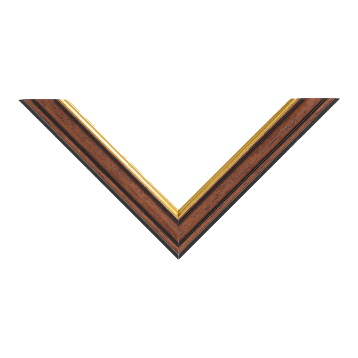 Top view of Empire II picture frame in brown & gold