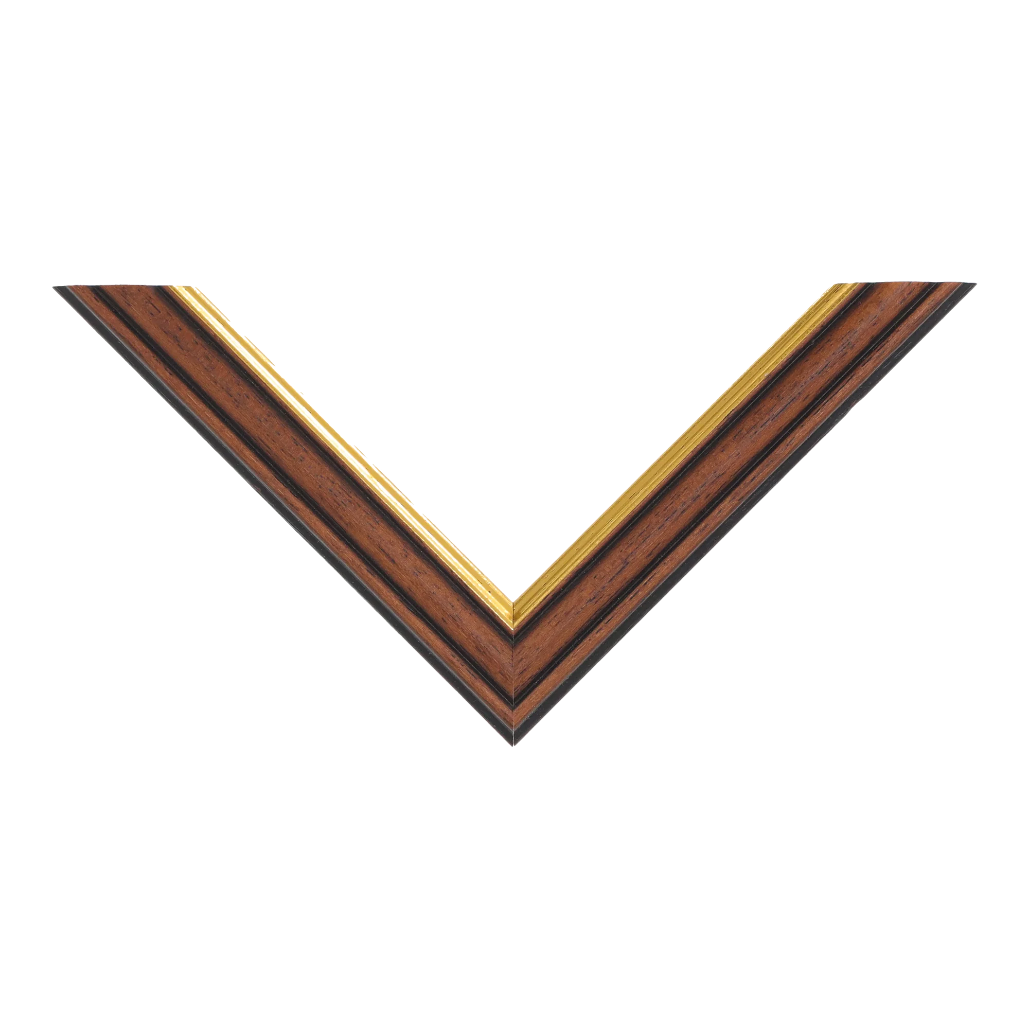 Top view of Empire II picture frame in brown & gold