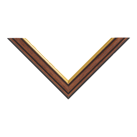 Top view of Empire II picture frame in brown & gold