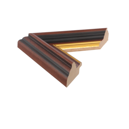 Side view of Empire III picture frame in brown & gold