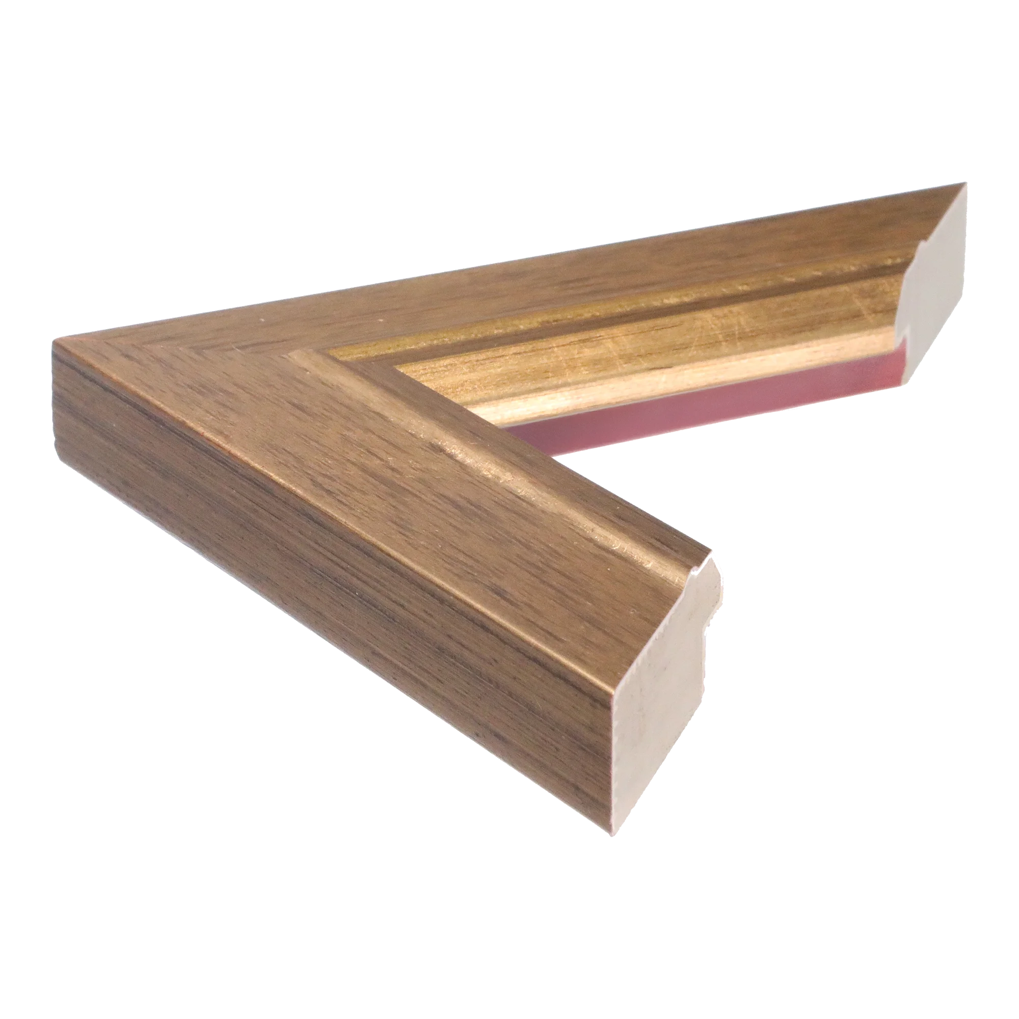 Side view of Florenza picture frame in gold