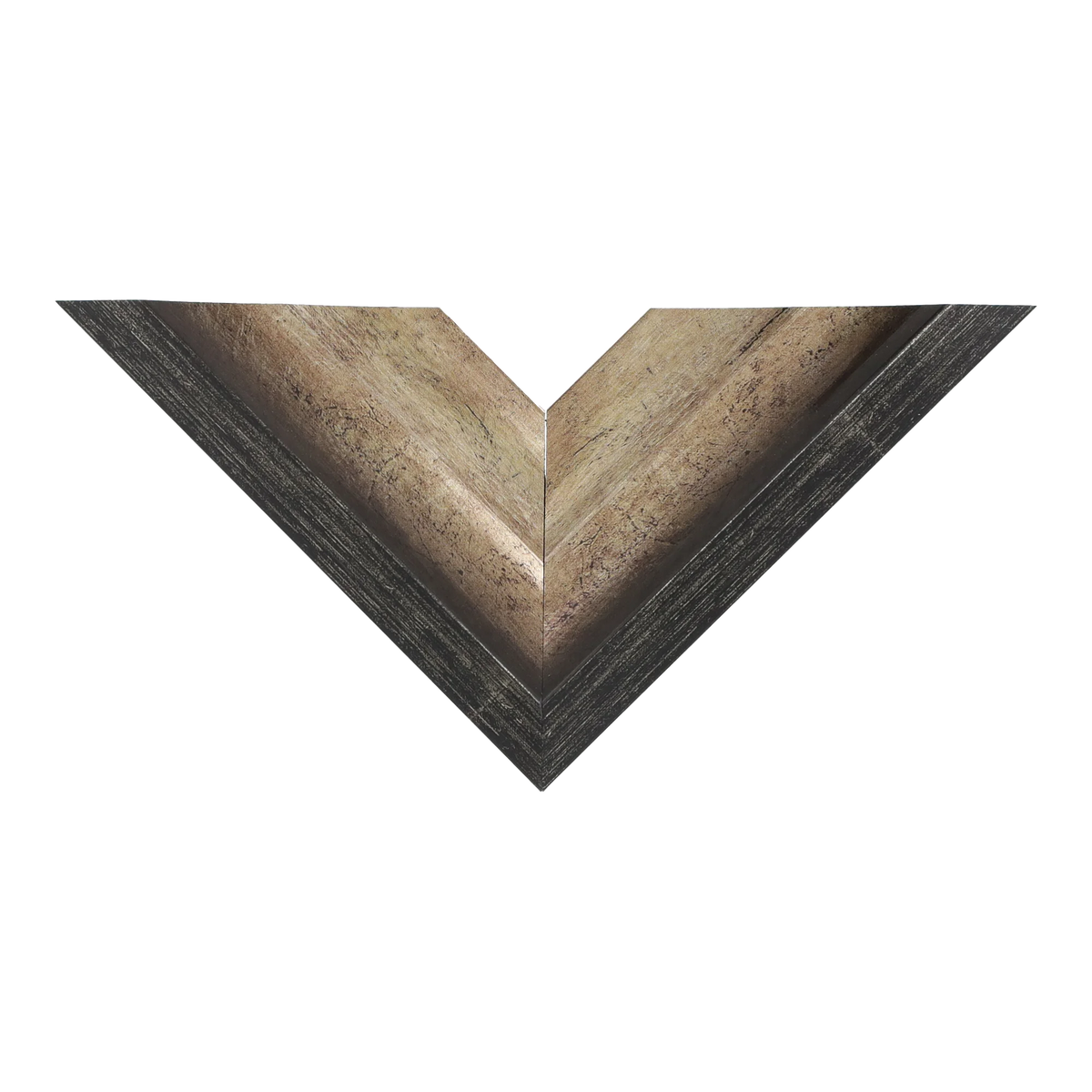 Top view of Flow I picture frame in champagne