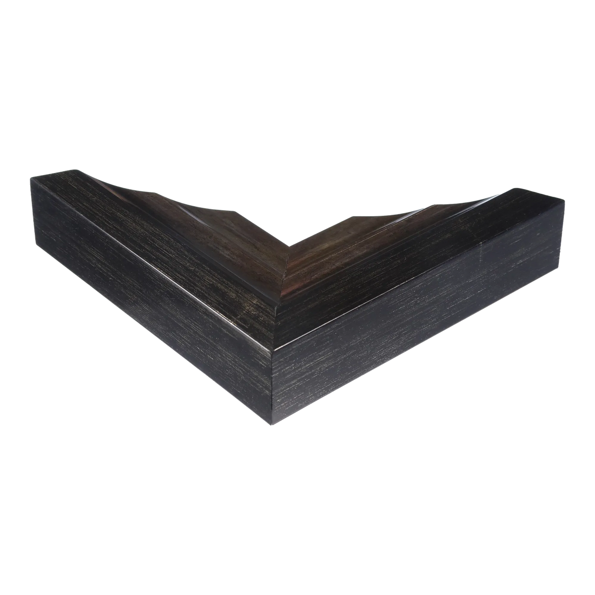 Corner view of Flow I in champagne picture frame
