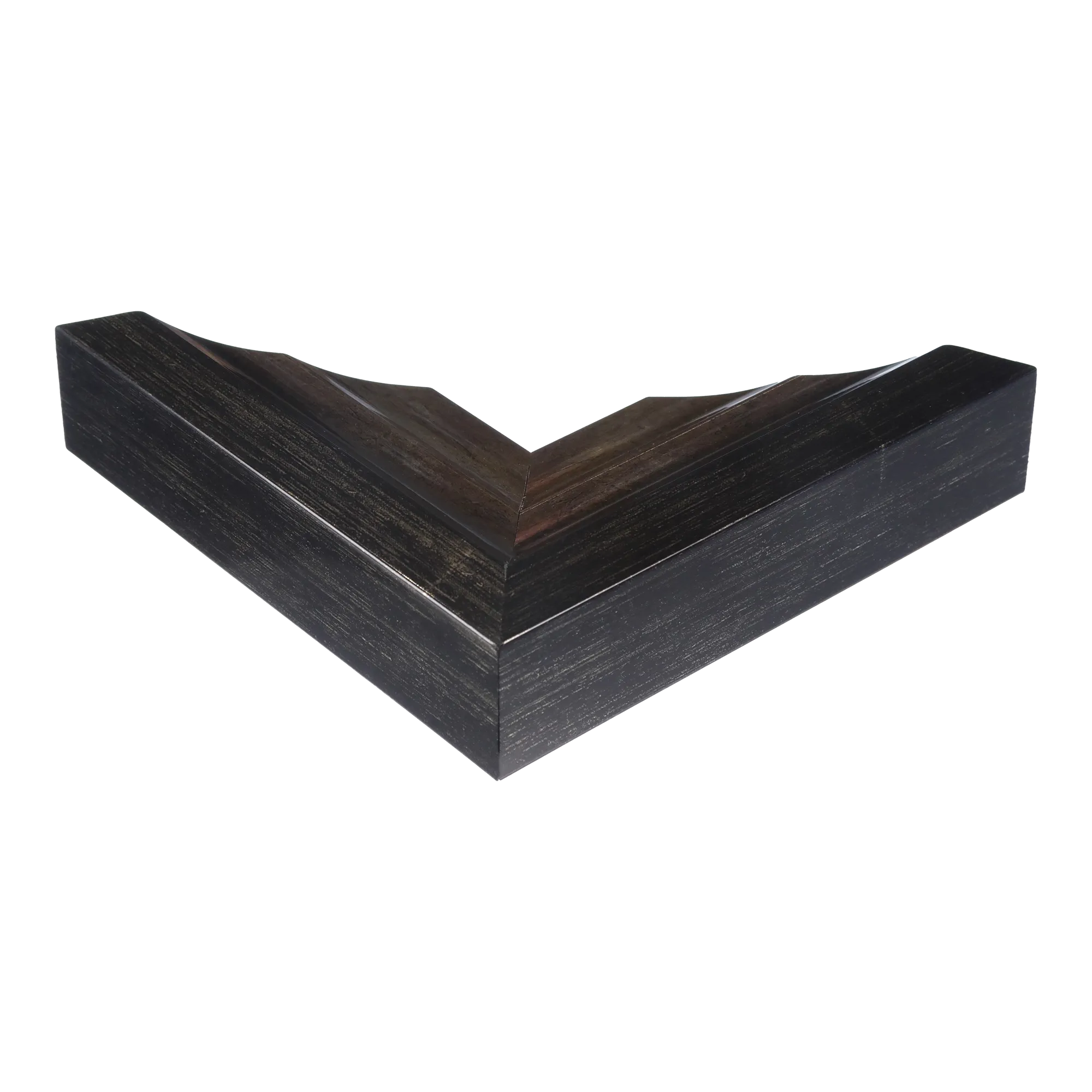 Corner view of Flow I in champagne picture frame