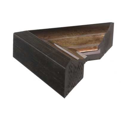 Side view of Flow I picture frame in champagne