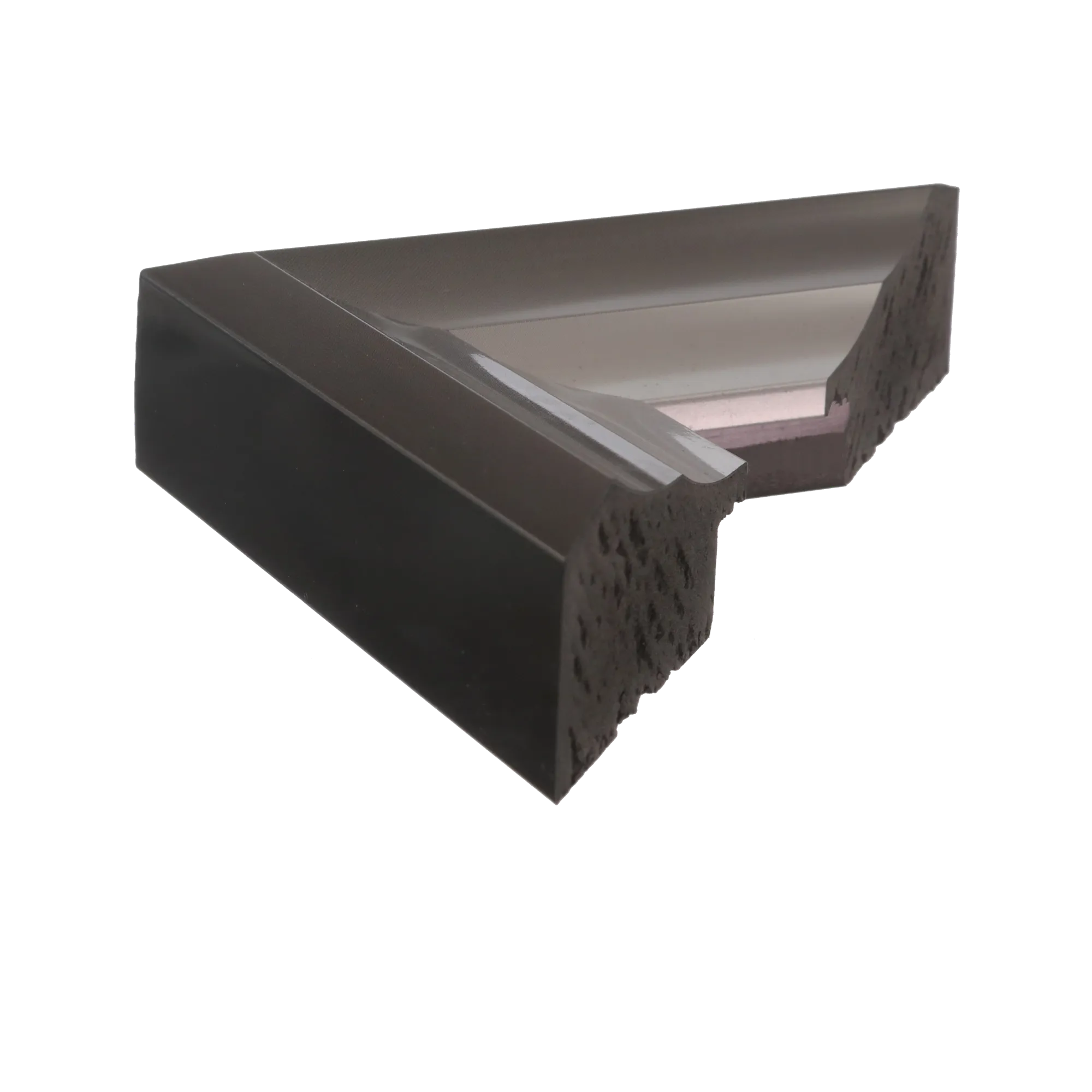 Side view of Flow I picture frame in gunmetal & silver