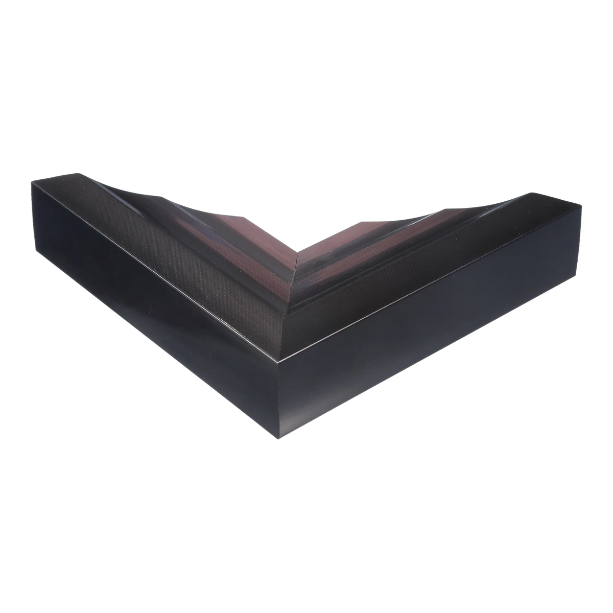 Corner view of Flow I in gunmetal & silver picture frame