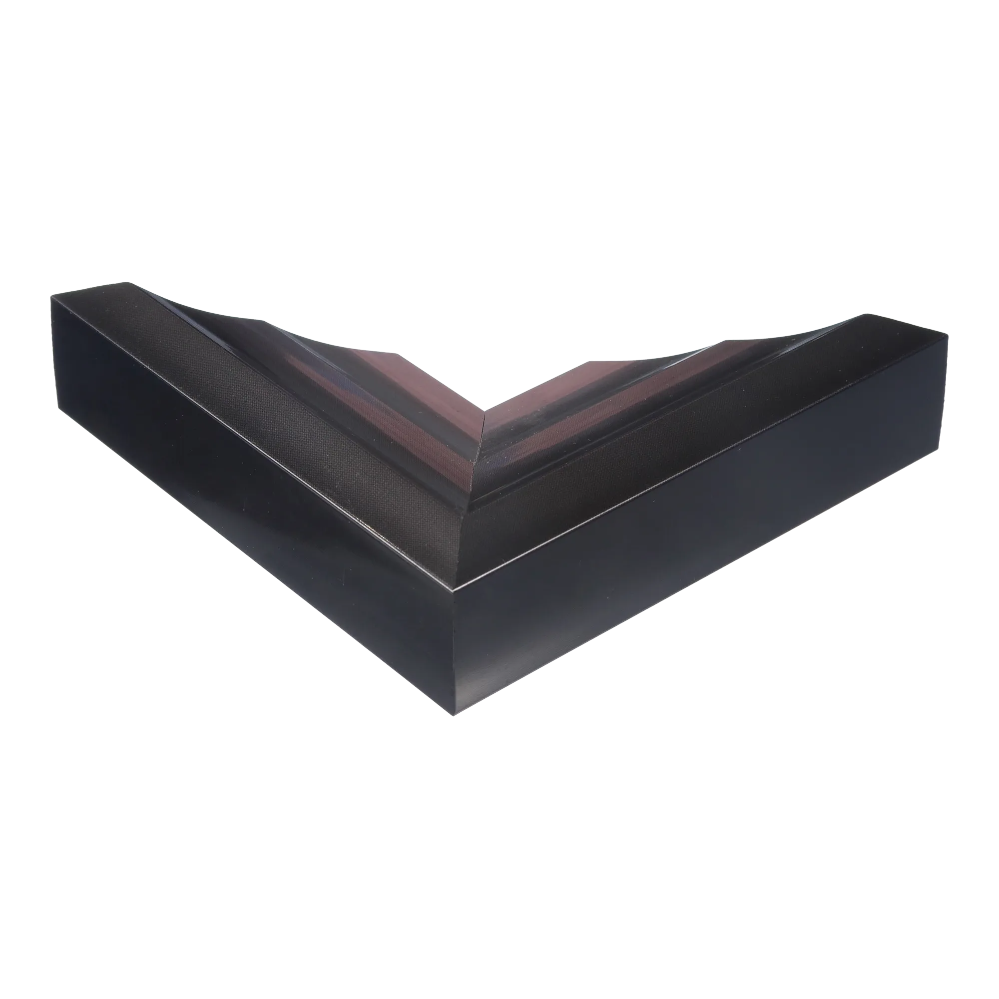 Corner view of Flow I in gunmetal & silver picture frame