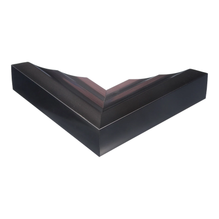 Corner view of Flow I in gunmetal & silver picture frame