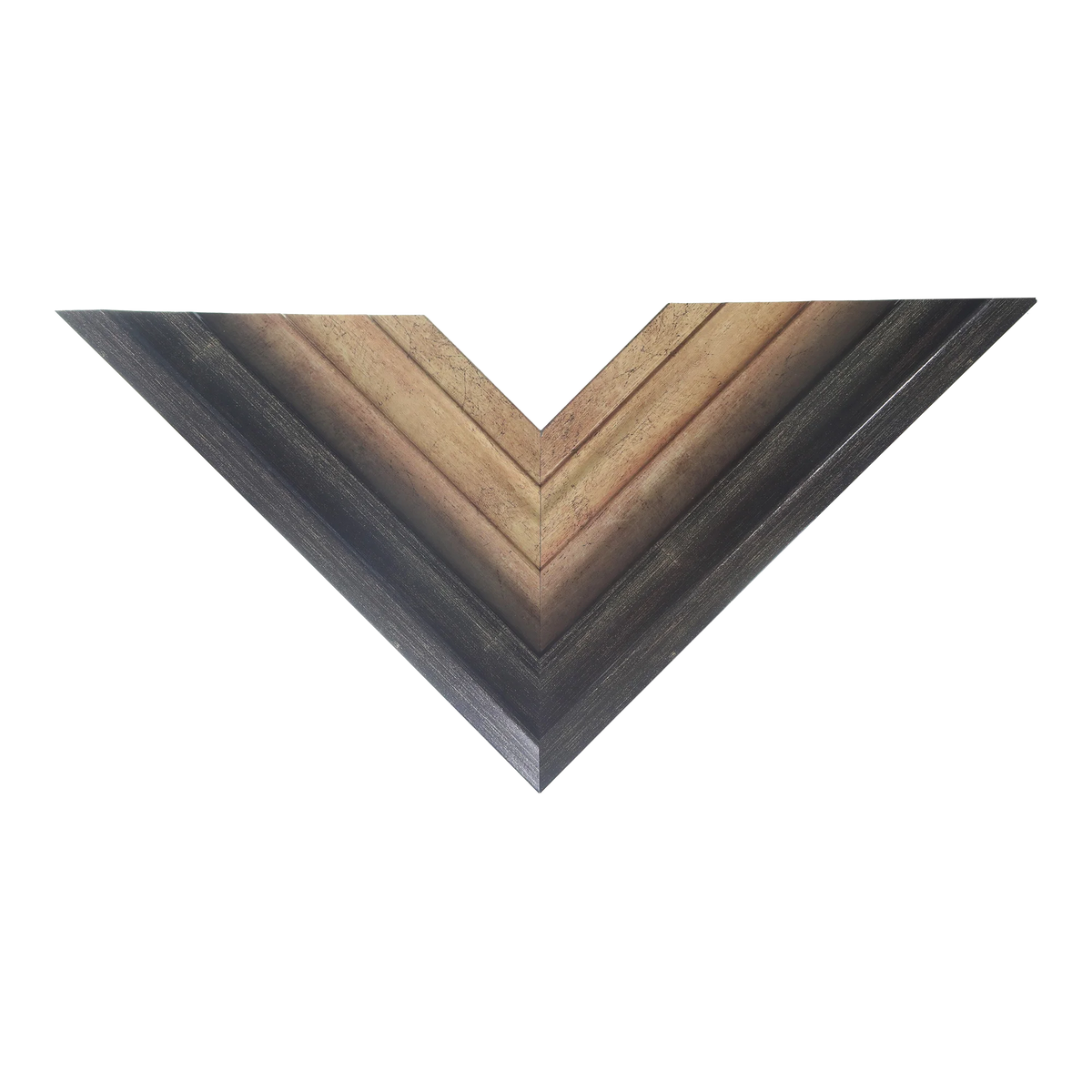 Top view of Flow II picture frame in champagne