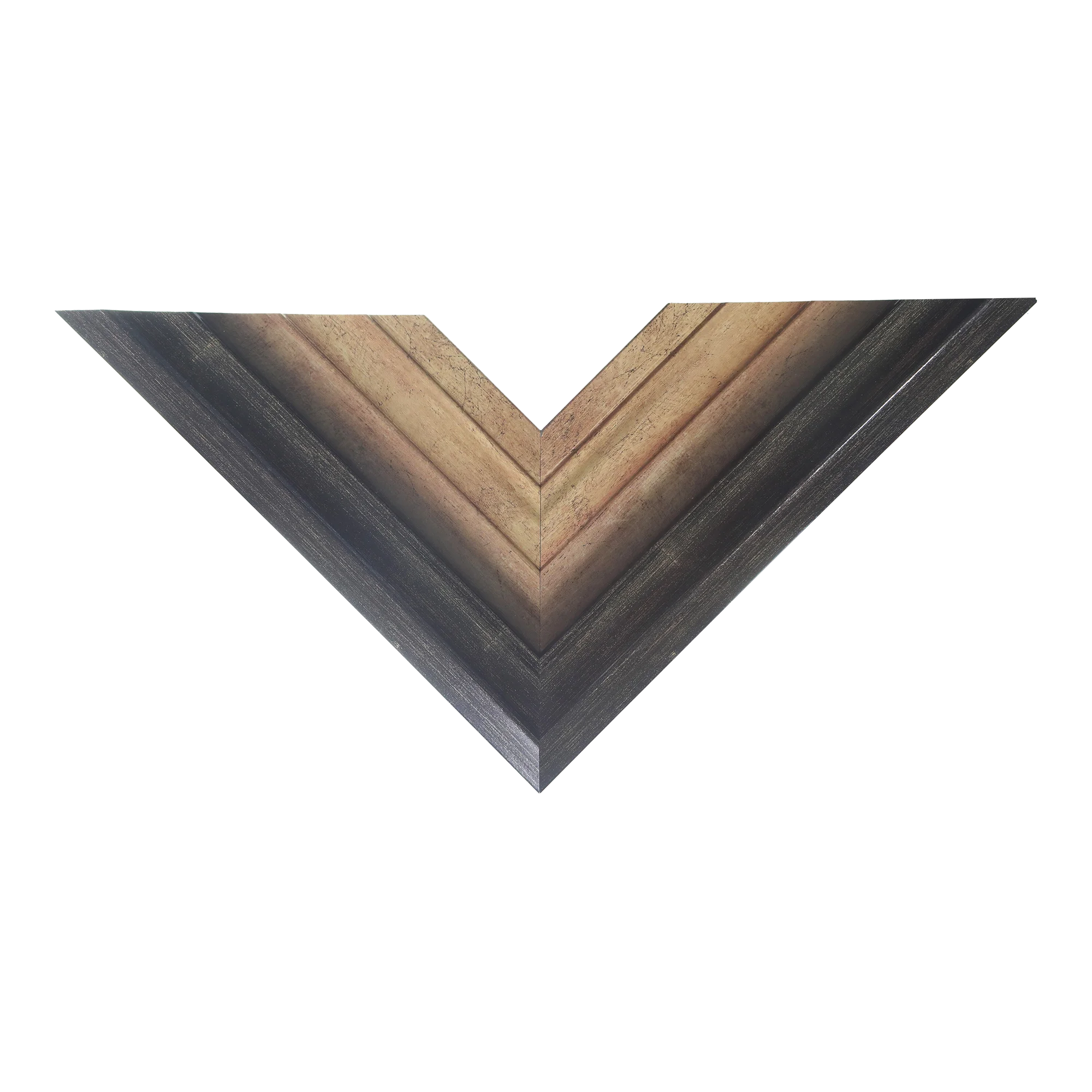 Top view of Flow II picture frame in champagne