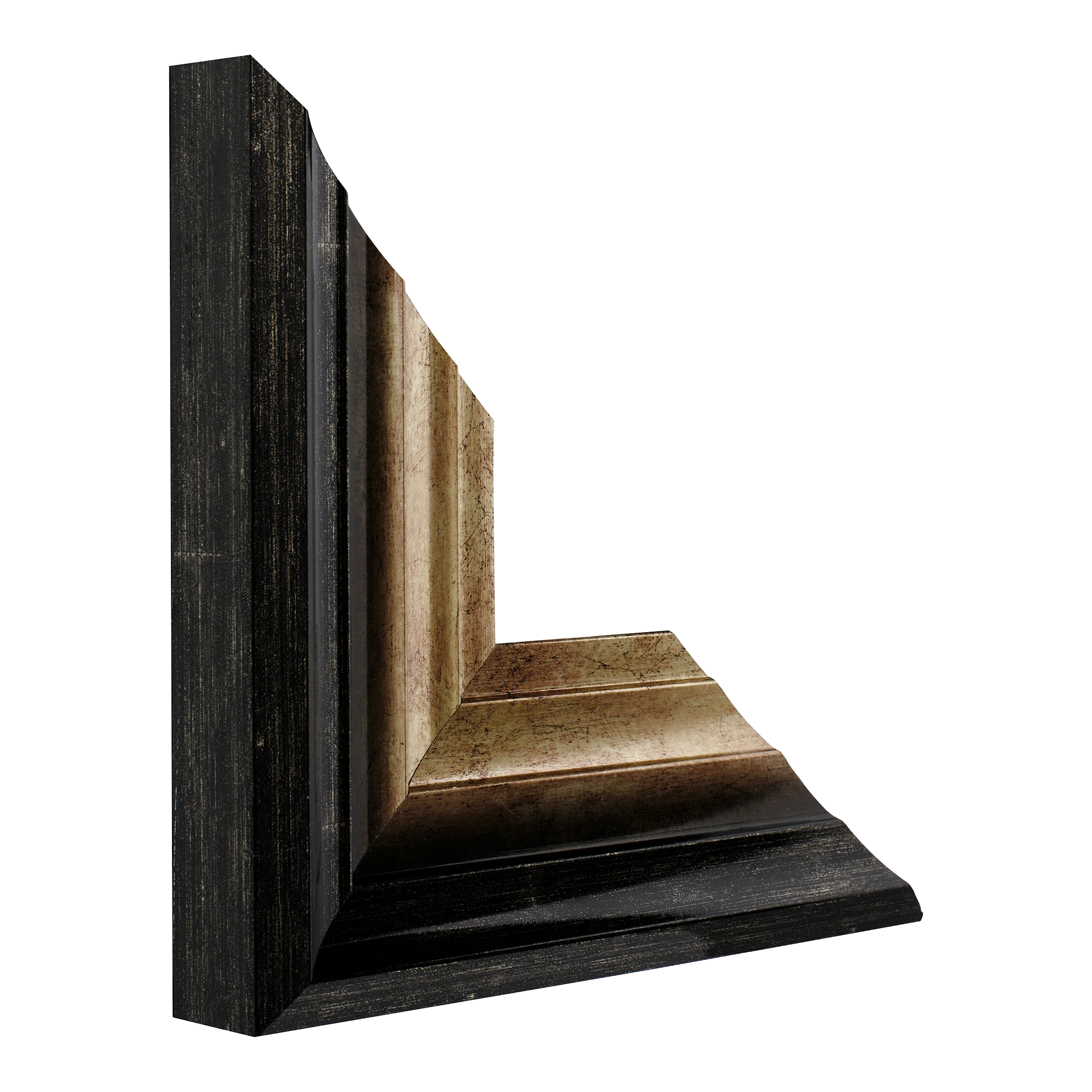 Vertical view of flow ii champagne picture frame