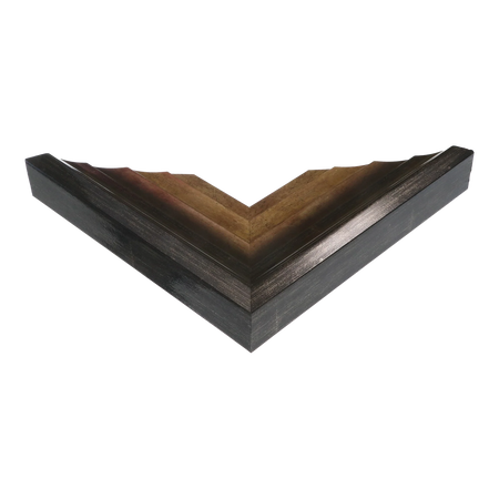 Corner view of Flow II in champagne picture frame