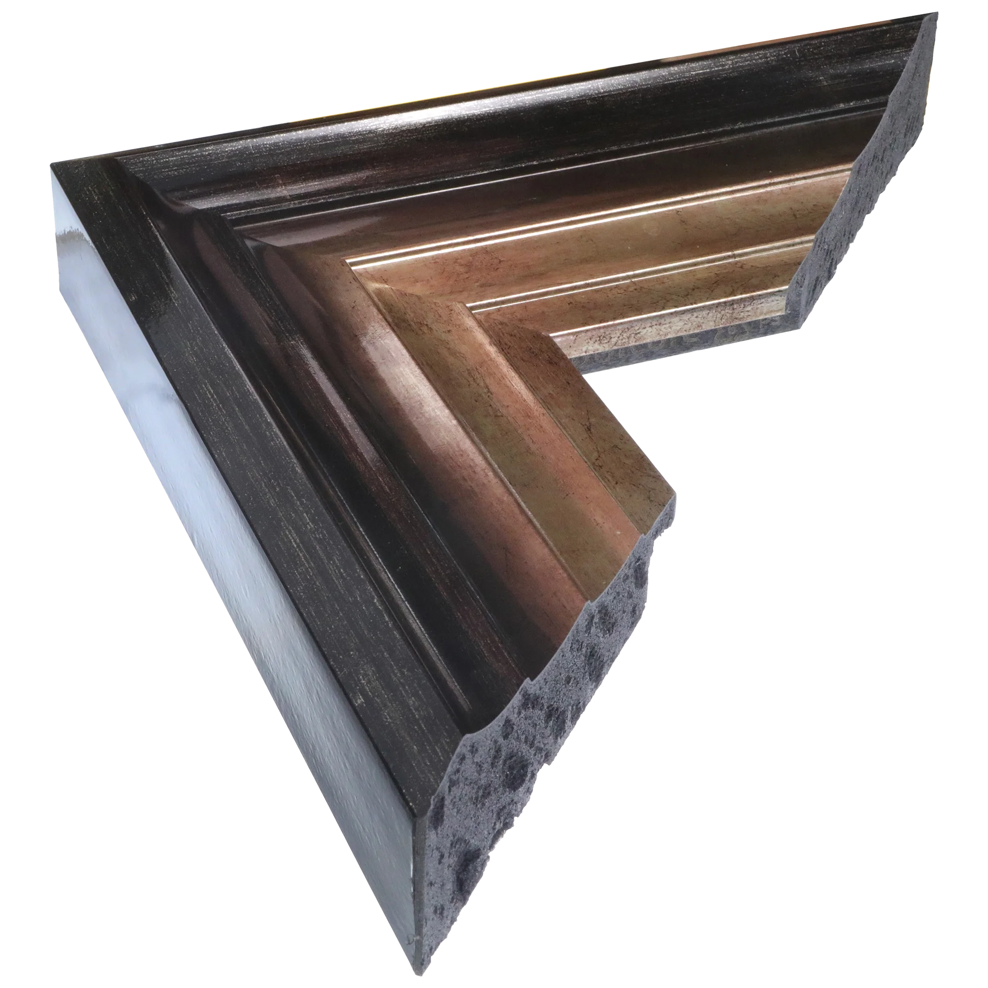 Flow II in champagne picture frame