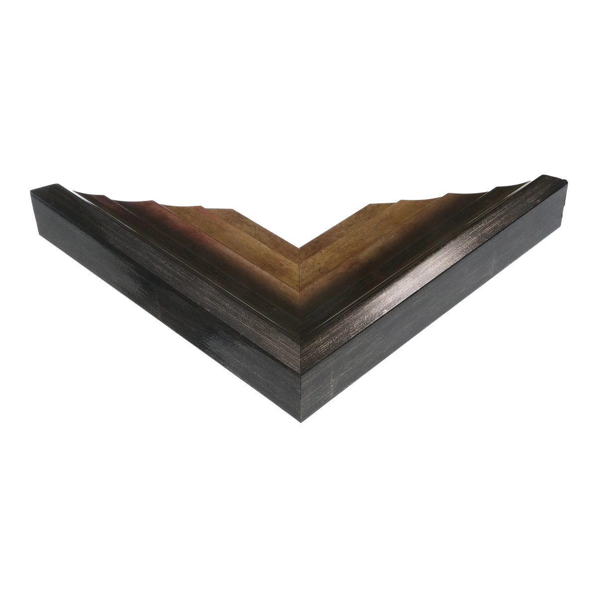 Corner view of Flow II in champagne picture frame