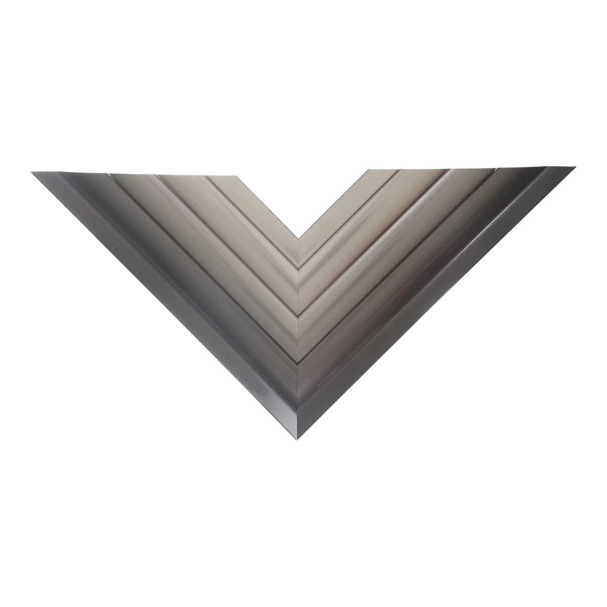 Top view of Flow II picture frame in gunmetal & silver