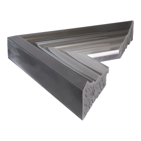 Side view of Flow II picture frame in gunmetal & silver