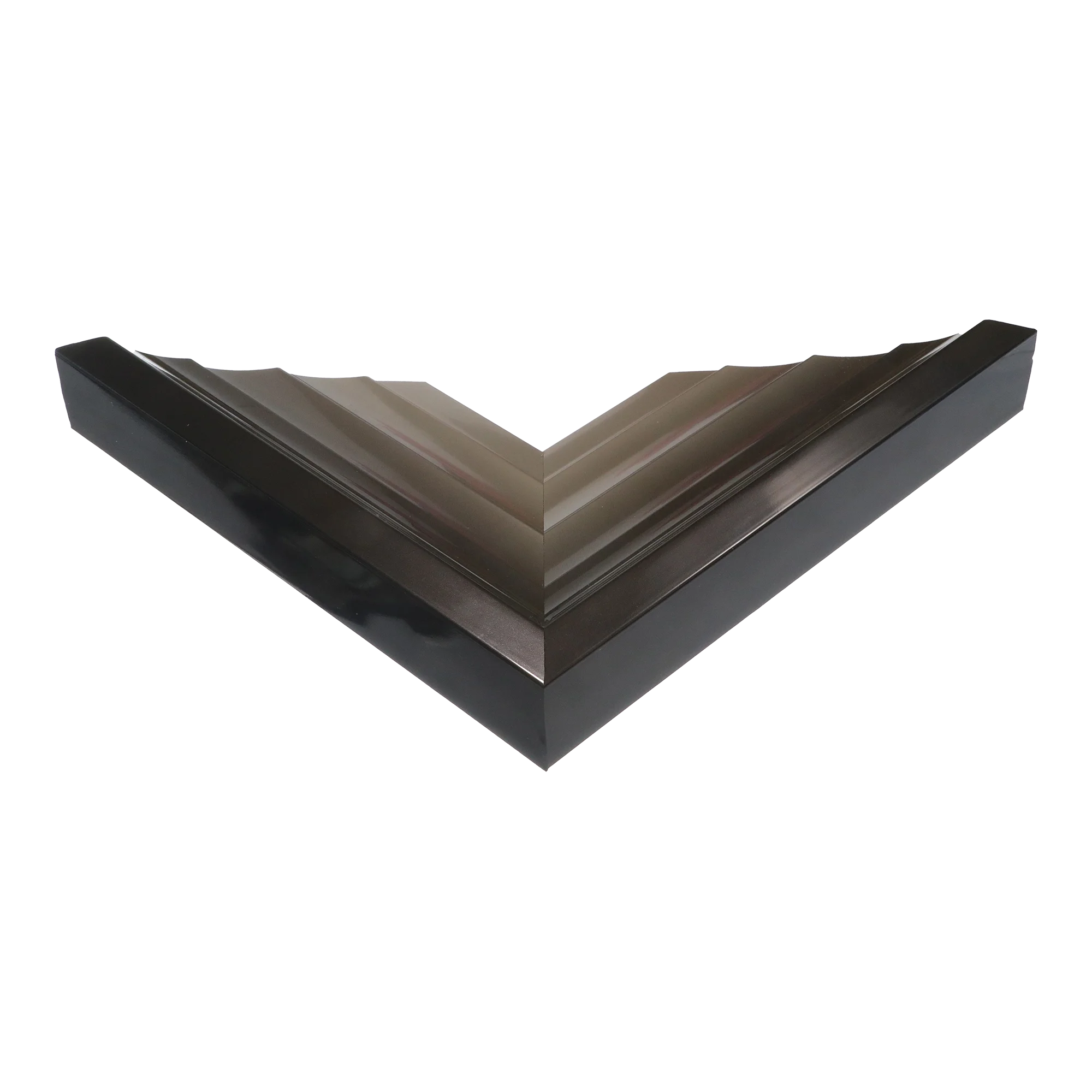 Corner view of Flow II in gunmetal & silver picture frame