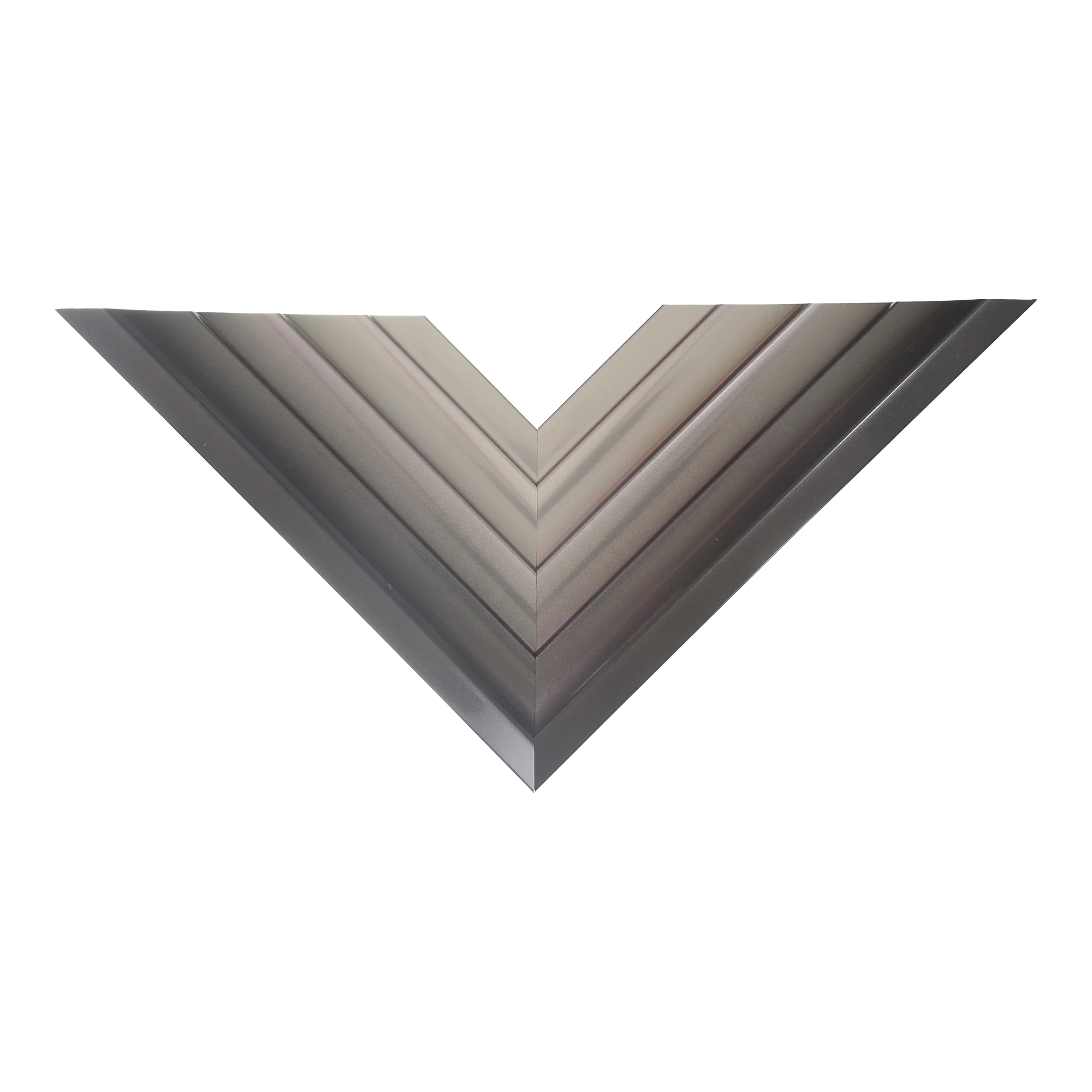 Top view of Flow II picture frame in gunmetal & silver