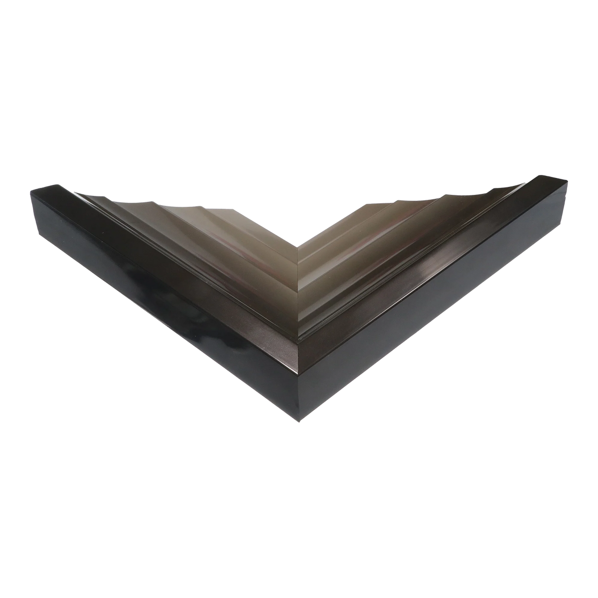 Corner view of Flow II in gunmetal & silver picture frame