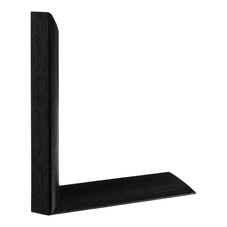 Vertical view of flux black grain picture frame