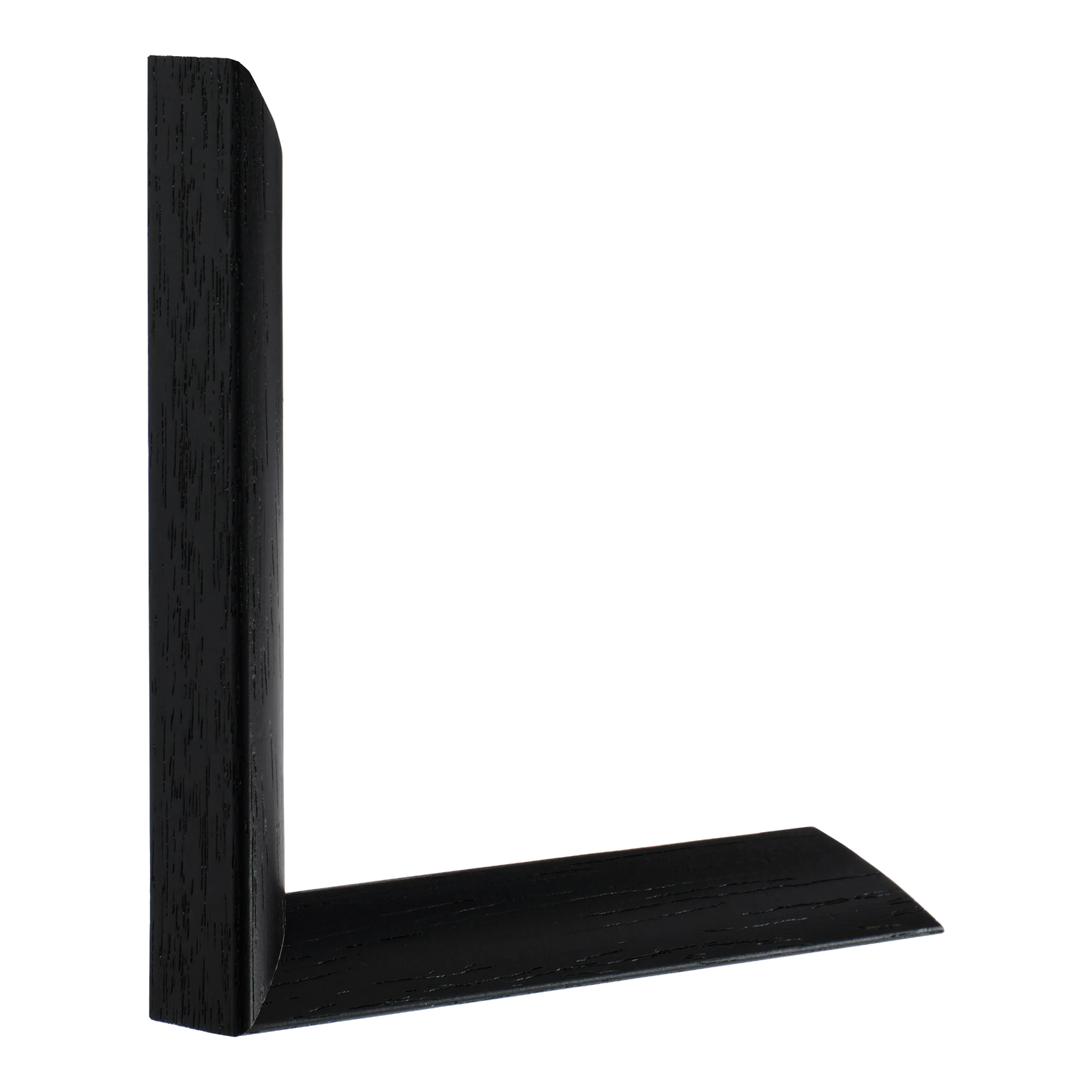 Vertical view of flux black grain picture frame sample